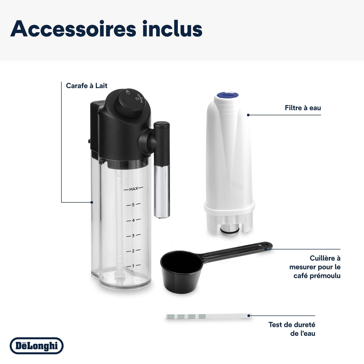 De’Longhi Magnifica Evo Next - Perfetto Machine à Café Automatique avec LatteCrema Mousseur à Lait Automatique, 13 Boissons en une Seule Touche, Écran Tactile Couleurs, Titane et Noir (ECAM312.80.TB)