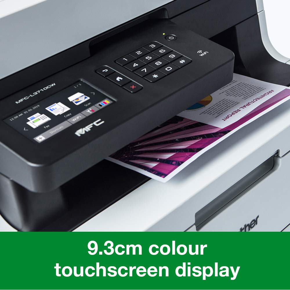 Brother MFC-L3710CW - Imprimante Multifonction 4 en 1 Laser - Couleur - Silencieuse 45db - Mémoire 512Mo - Airprint - WiFi