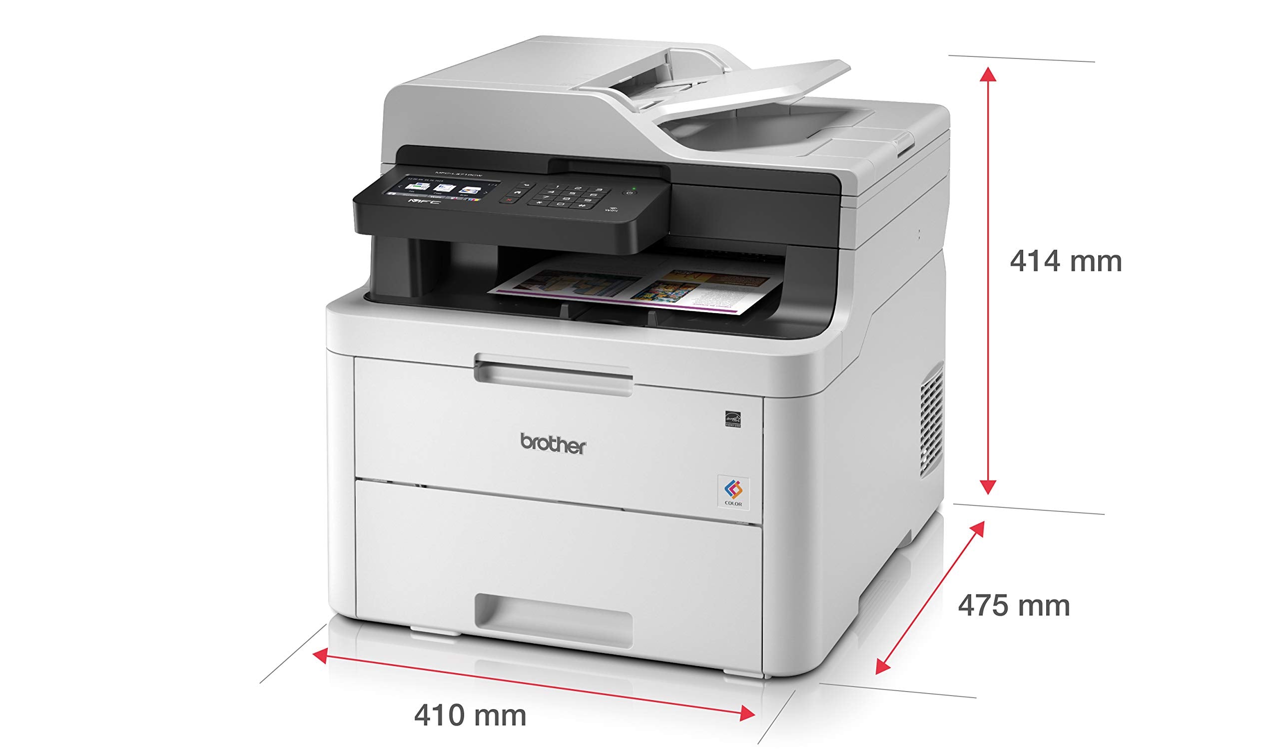 Brother MFC-L3710CW - Imprimante Multifonction 4 en 1 Laser - Couleur - Silencieuse 45db - Mémoire 512Mo - Airprint - WiFi