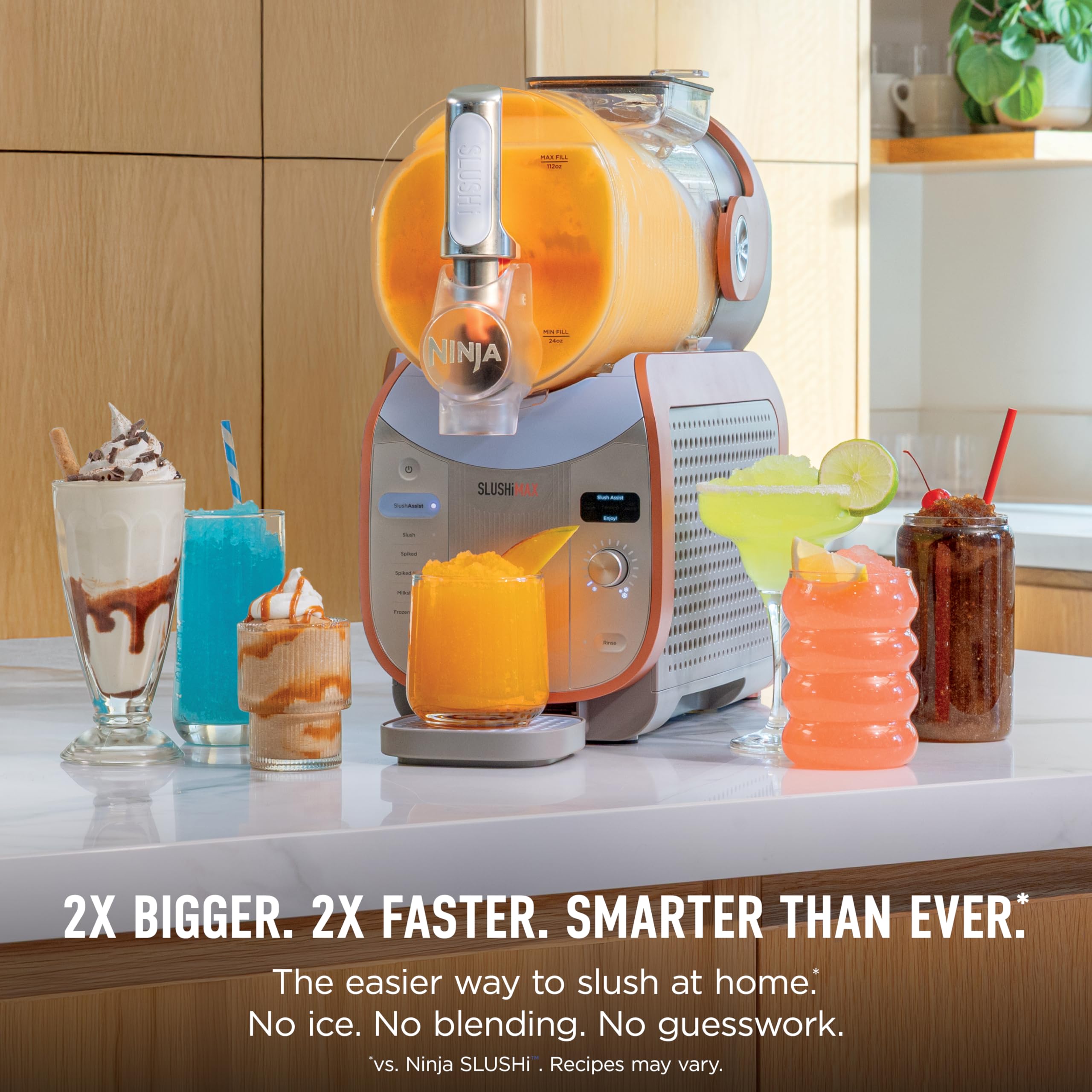 Ninja SLUSHi Max | XXL Smart Frozen Drink Maker | Exclusive Smart Technology | Party-Sized 150oz Capacity | No Ice Needed | 6 Programs | Perfect Temp & Texture up to 12 hours | Peach | FS605