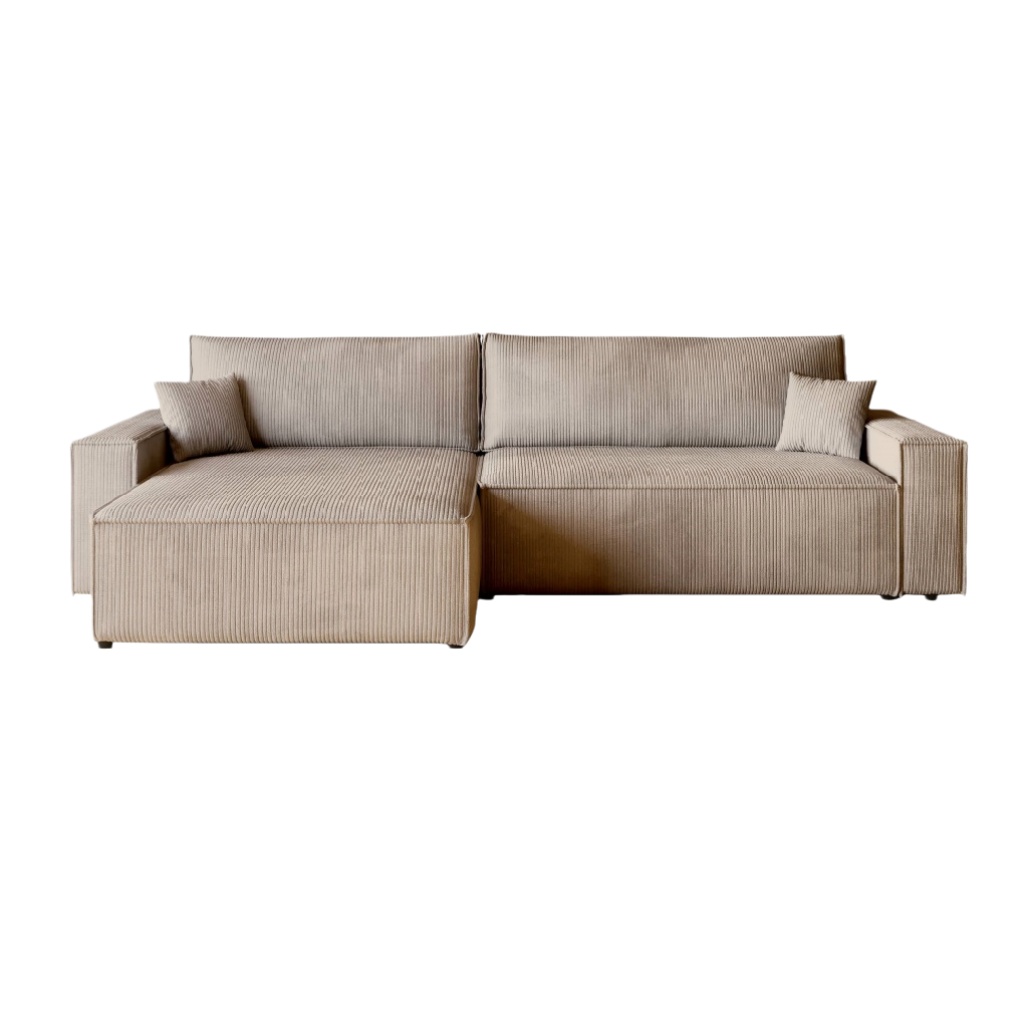 Canapé d'angle convertible en tissu - Utilisé pour les espaces de vie - Principalement en polyester - Variable non déterminée.-velnovahome