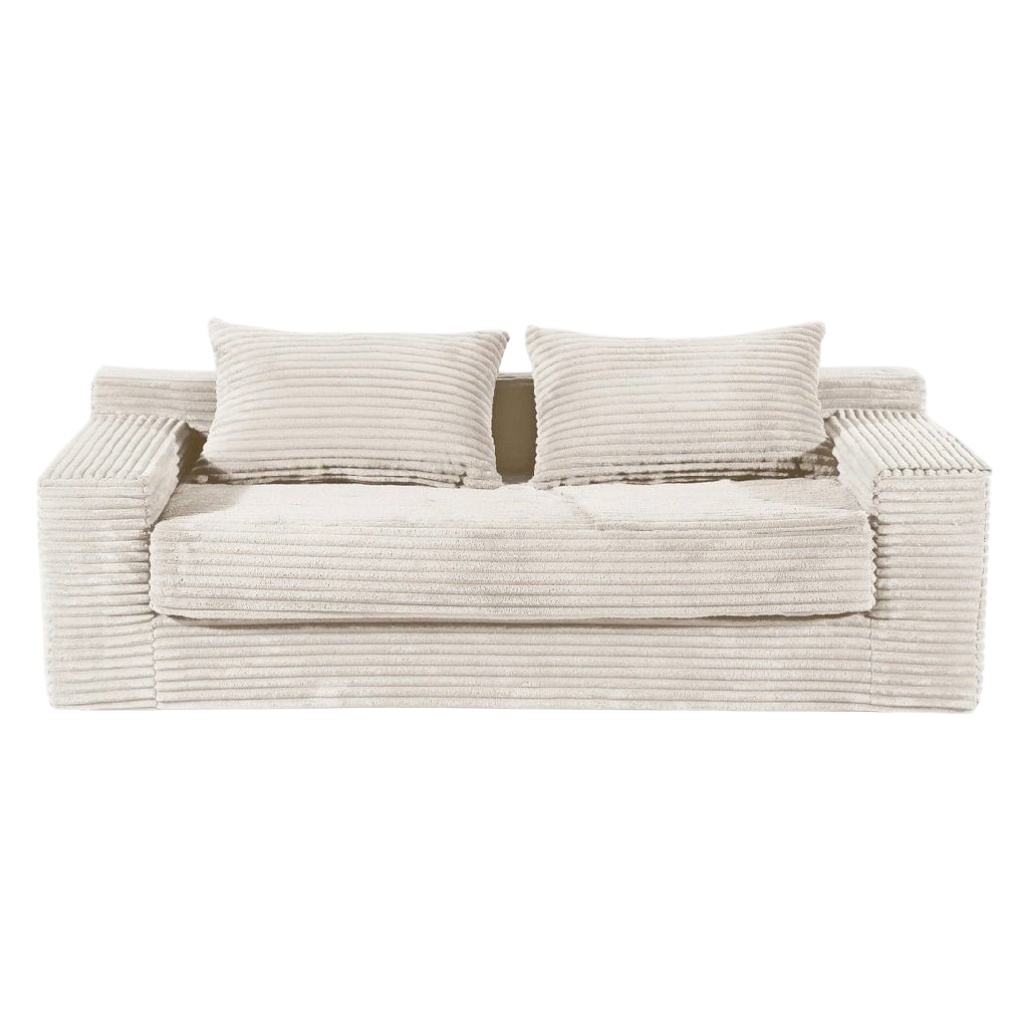 Canapé en tissu peluche pour salon - 200 x 90 x 80-velnovahome