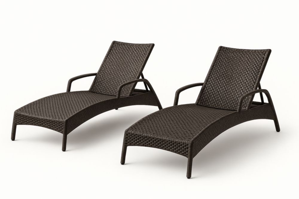 Transat de Jardin en Résine Tressée Brune