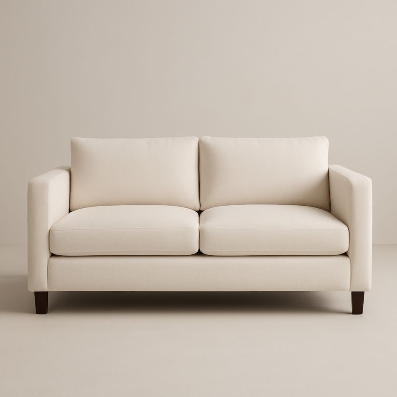 Canapé Deux Places en Tissu de Coton Beige