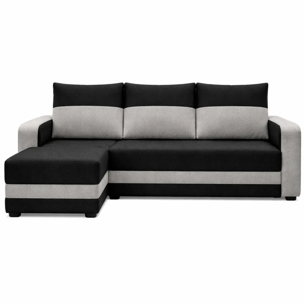 Canapé d'angle convertible réversible en tissu pour salon