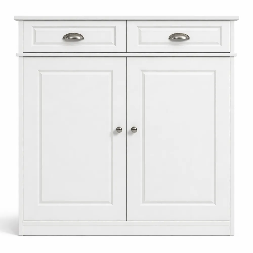 Armoire à chaussures blanche avec tiroirs et compartiments, capacité 74kg, pour entrée, salon ou cuisine