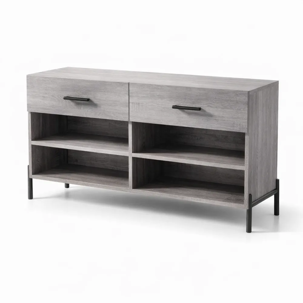 Meuble à chaussures en bois composite avec étagères 102 x 35 x 55 cm