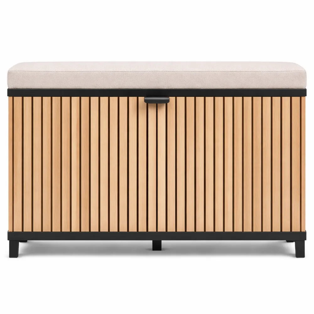 Banc de Rangement Chaussures avec Assise, Couloir Petite Taille, Design Moderne