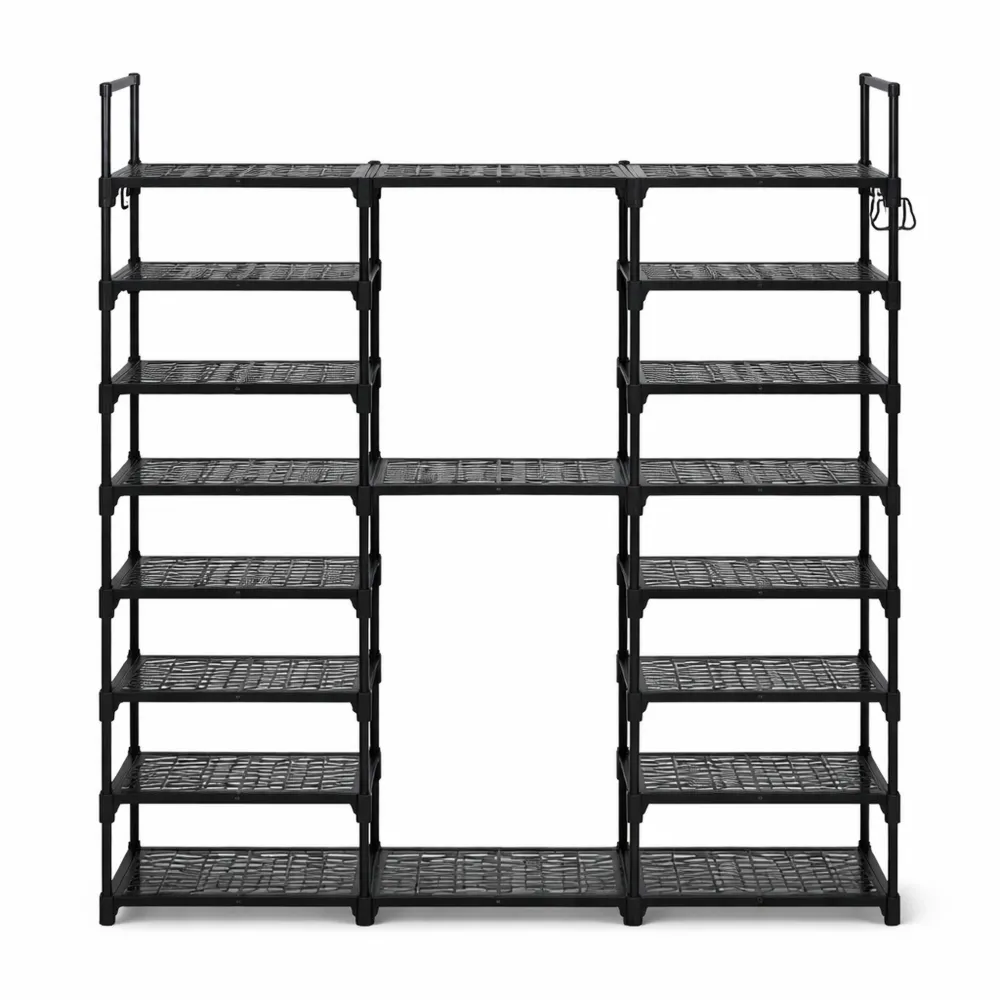 Organisateur de Chaussures à 10 Niveaux en Métal Noir