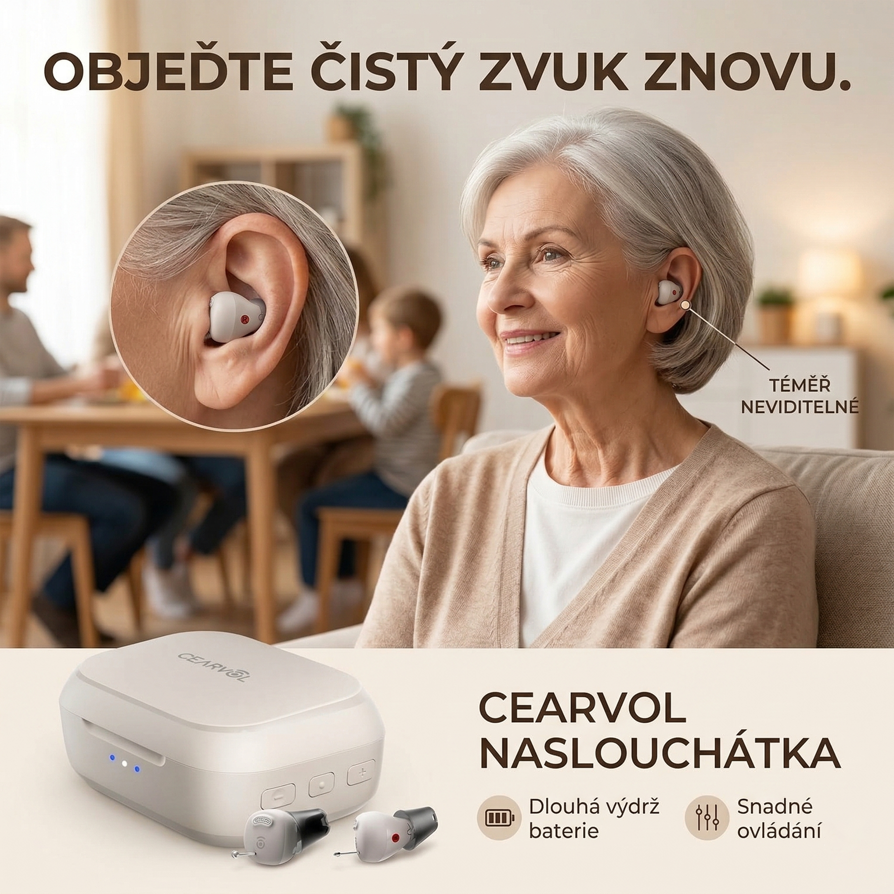 Nanoměříkový audio zesilovač, integrované ovládání, 3 zvukové režimy, kompaktní design, bez zpětné vazby, vhodný pro lehký až náročný poslech.