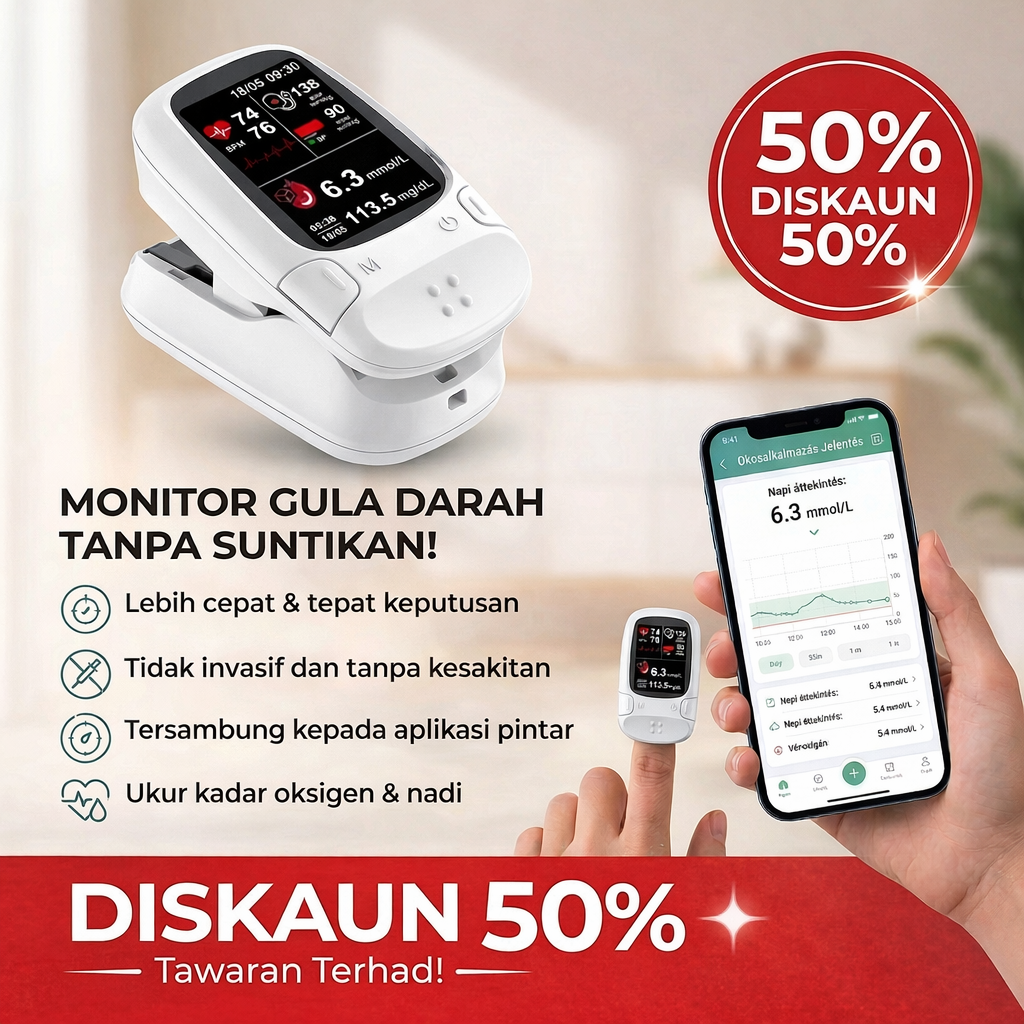 Omron™ 2026 memperkenalkan meter glukosa darah pintar baharu, bukan invasif 🔥Dibuat di Amerika Syarikat🔥