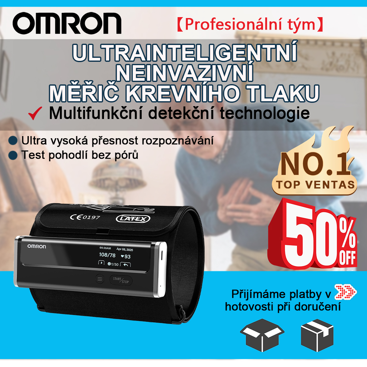 【12 v 1】Nejnovější neinvazivní, vysoce inteligentní měřič krevního tlaku od společnosti Omron