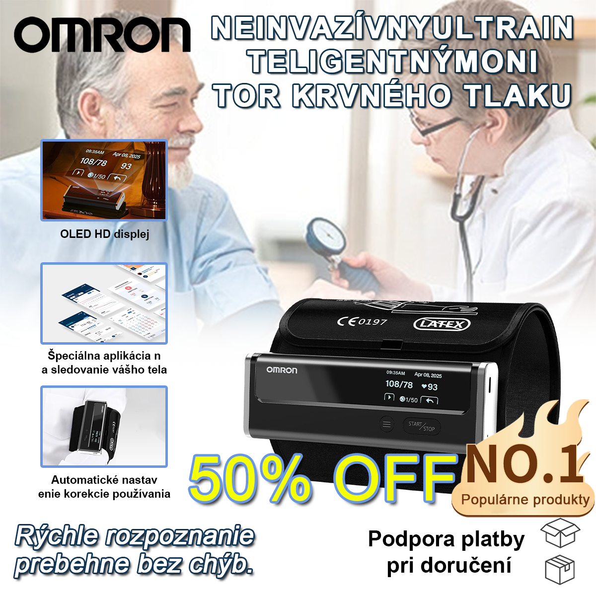 【12 v 1】Najnovší vysoko inteligentný neinvazívny tlakomer od spoločnosti Omron