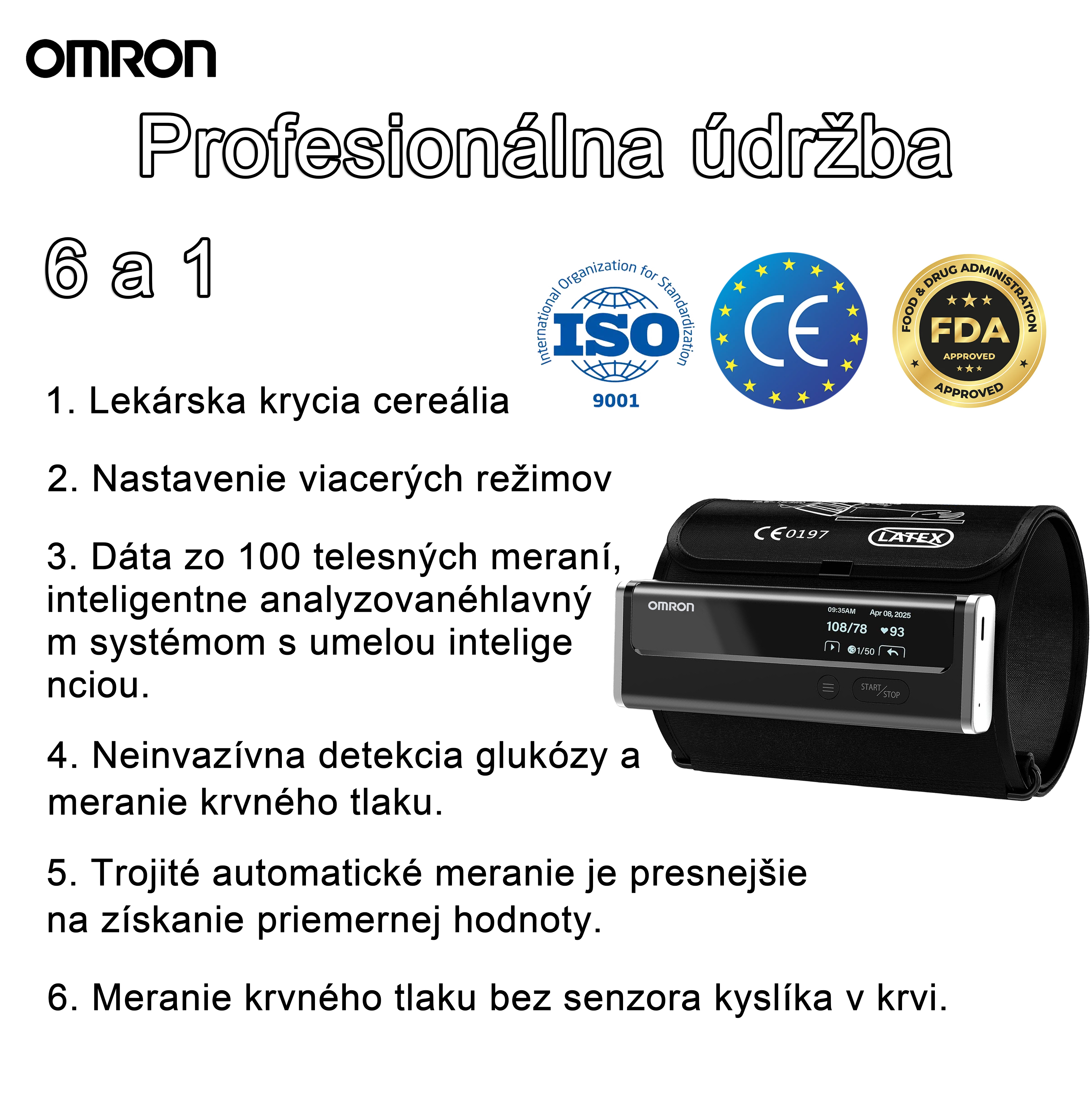 【12 v 1】Najnovší vysoko inteligentný neinvazívny tlakomer od spoločnosti Omron