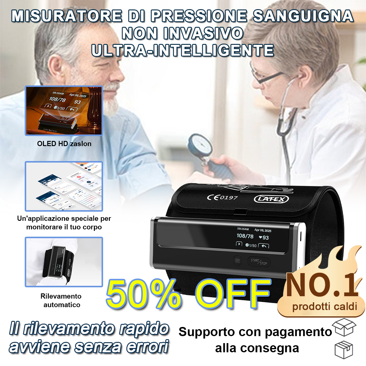 【12 in 1】L'ultimo misuratore di pressione sanguigna non invasivo e altamente intelligente di Omron