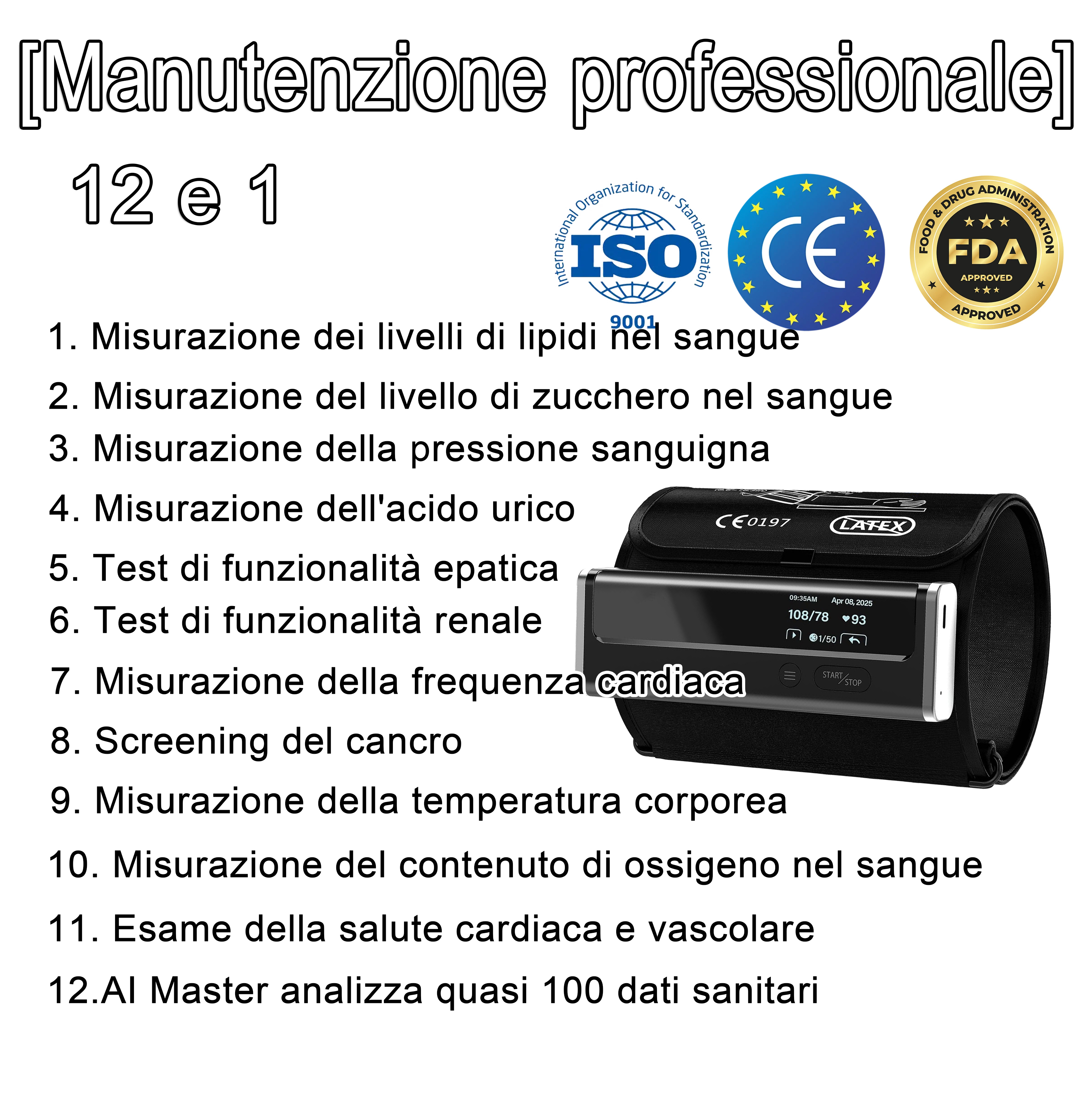 【12 in 1】L'ultimo misuratore di pressione sanguigna non invasivo e altamente intelligente di Omron