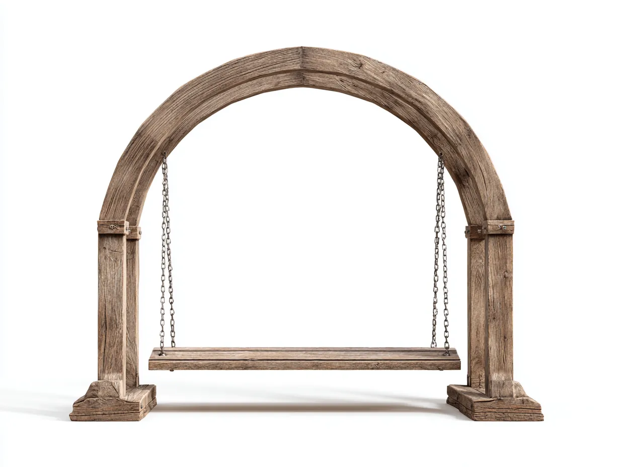 Dondolo da giardino-legno-182x112x198 cm-legno naturale-stile rustico autoportante-Havengolab