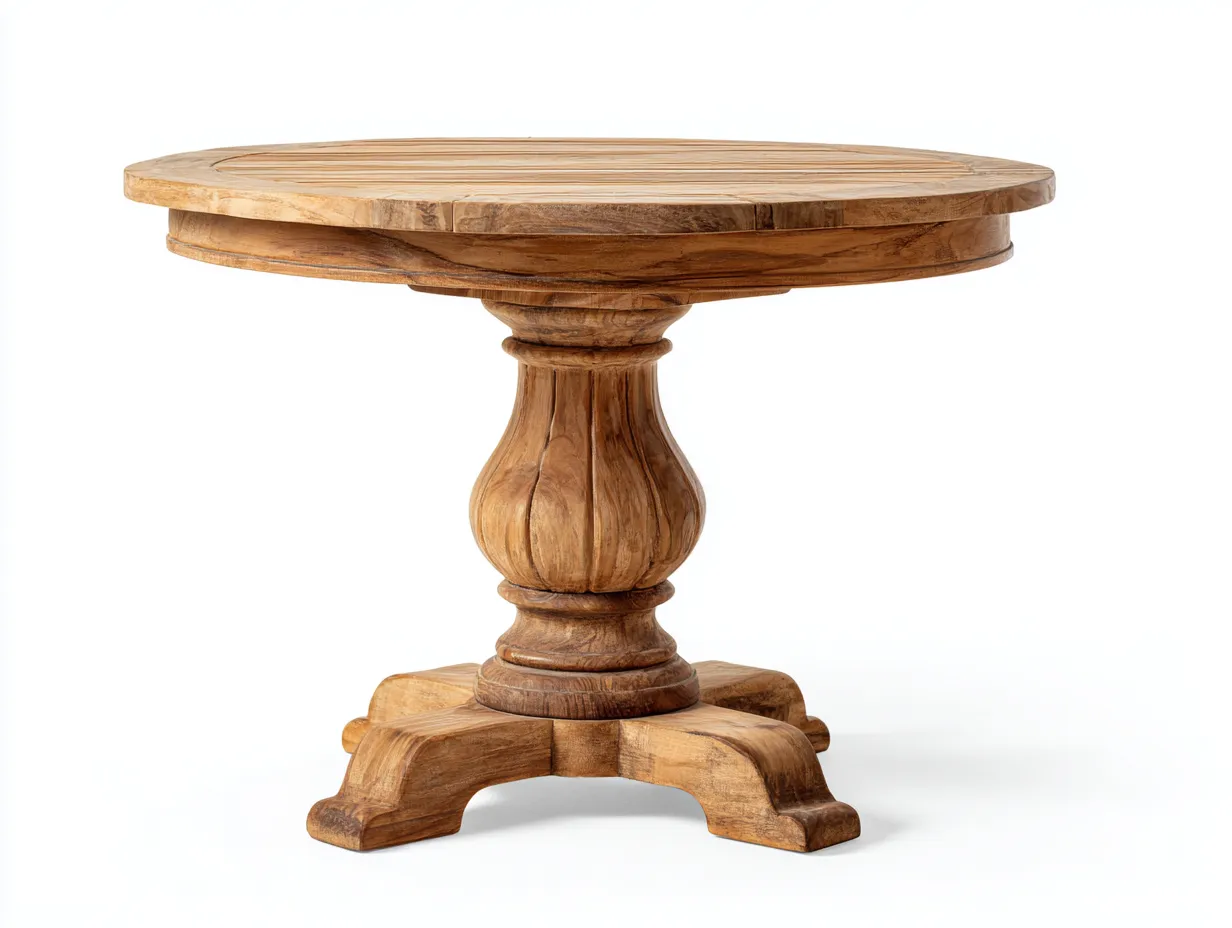 Tavolo da giardino-Legno-132x132x75 cm-Naturale-stile rustico per esterni-Havengolab