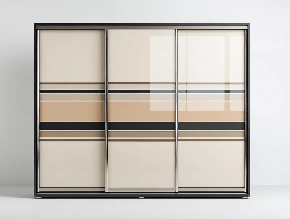 Armadio-legno-vetro-240x65x215 cm-beige-nero-marrone-stile moderno-Havengolab