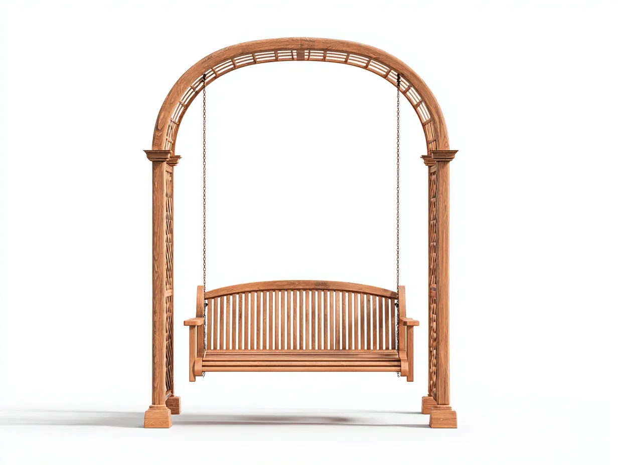 Dondolo da giardino-legno-176x116x196 cm-legno naturale-stile tradizionale autoportante-Havengolab