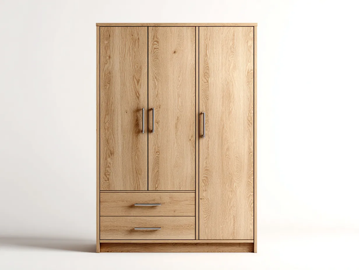 Armadio-legno-140x58x198 cm-legno naturale-stile moderno-Havengolab