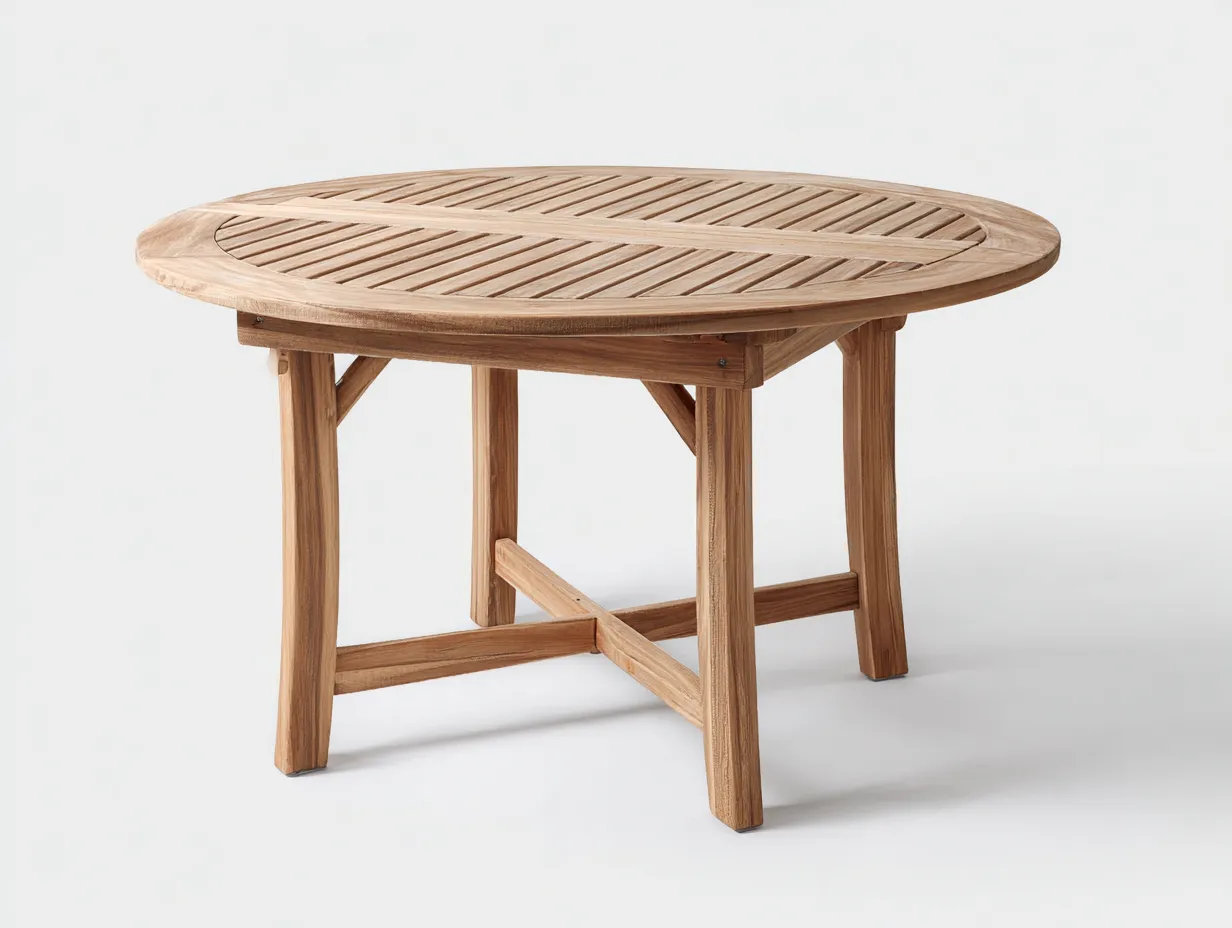 Tavolo da giardino-Legno-140x140x75 cm-Naturale-stile essenziale per esterni-Havengolab