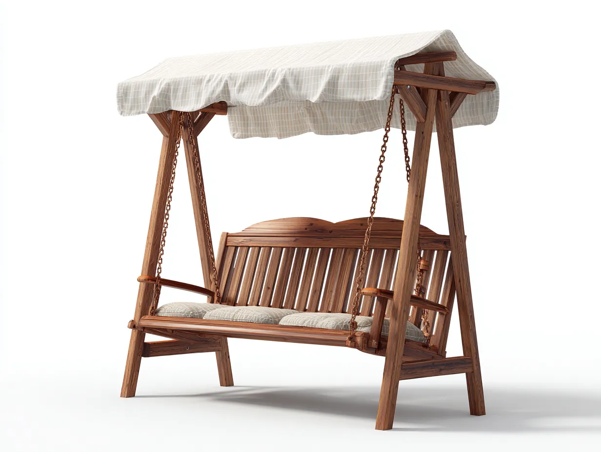 Dondolo da giardino-legno-165x118x170 cm-legno naturale-beige-stile classico con copertura-Havengolab