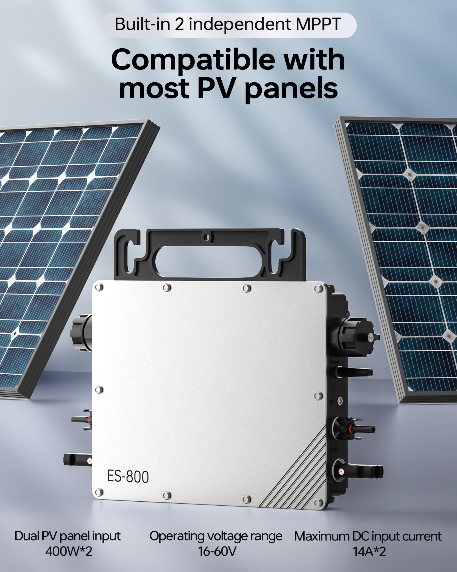 800W MPPT Plug & Play Solar Micro Inverter