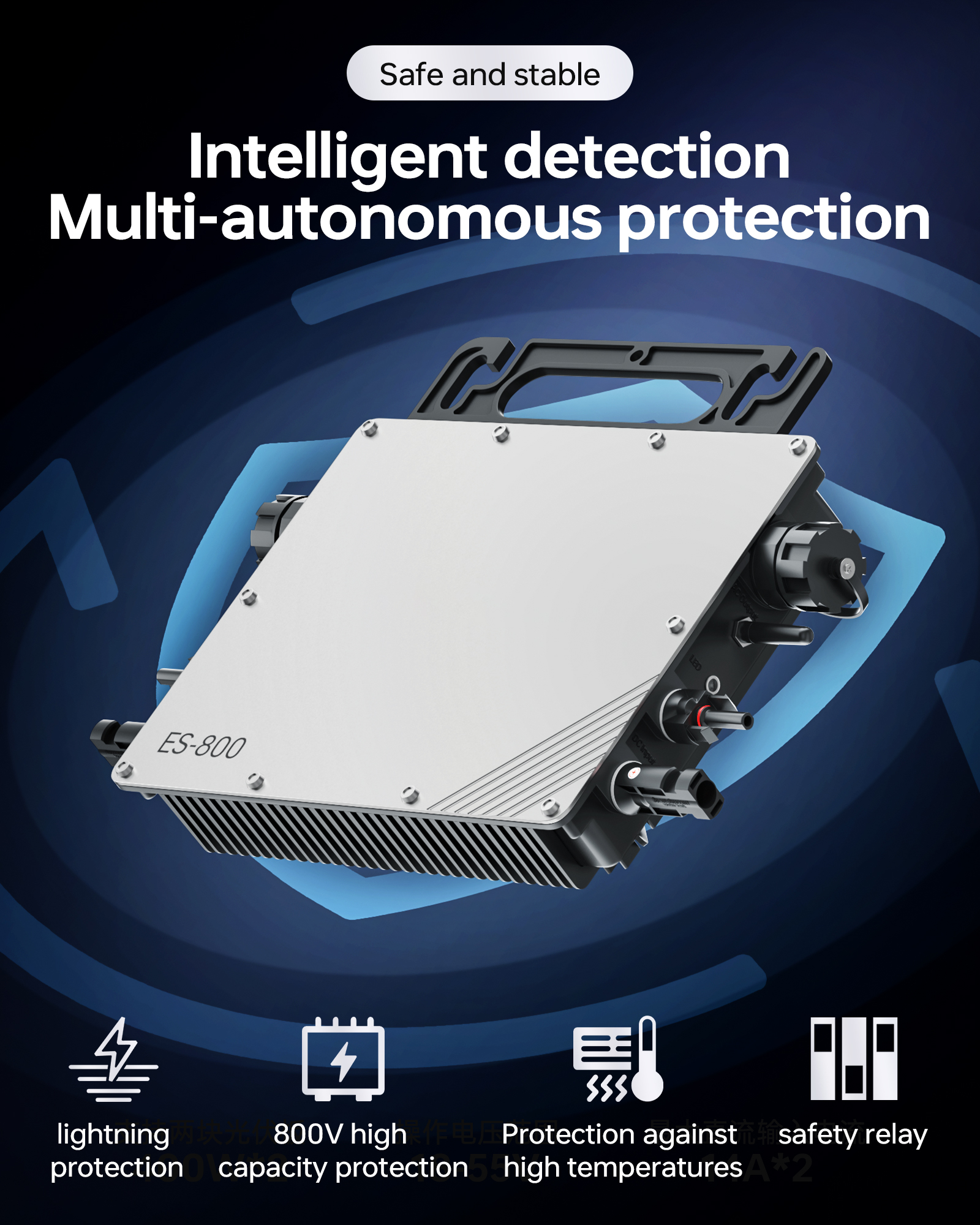 800W MPPT Plug & Play Solar Micro Inverter