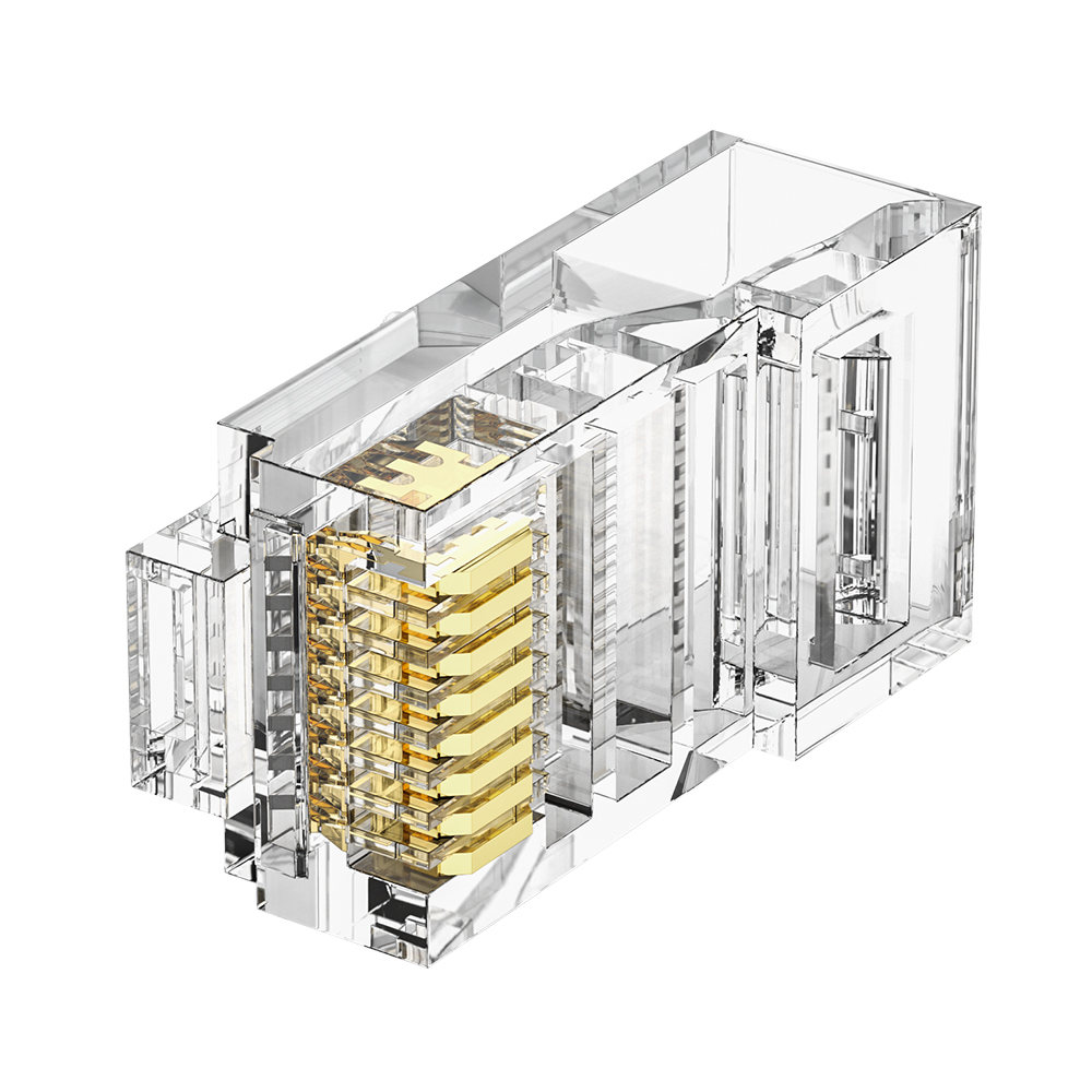 CAT5E RJ45 8P8C UTP Modular Plug 1U Gold Plated Connector for 24AWG Ethernet Cable