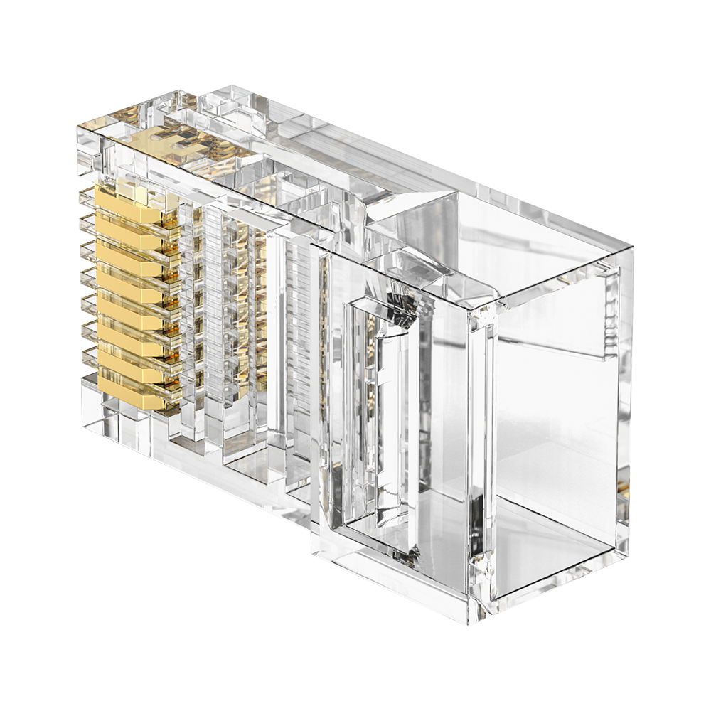 CAT5E RJ45 8P8C UTP Modular Plug 1U Gold Plated Connector for 24AWG Ethernet Cable