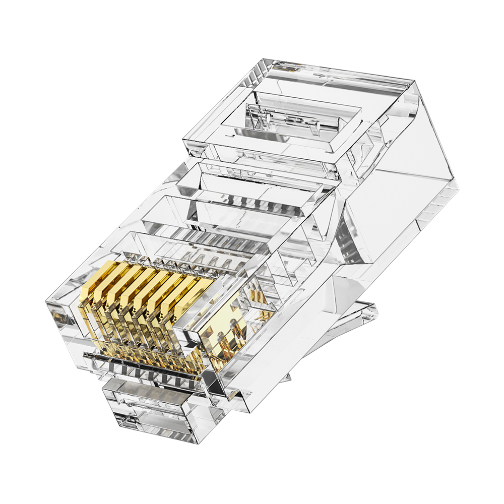 CAT5E RJ45 8P8C UTP Modular Plug 1U Gold Plated Connector for 24AWG Ethernet Cable