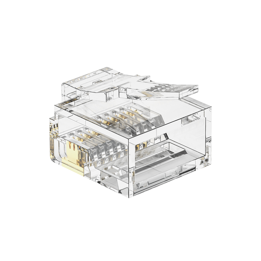 CAT5E RJ45 8P8C Short Body UTP Modular Plug 1U Gold Plated Connector for Flat Ethernet Cable