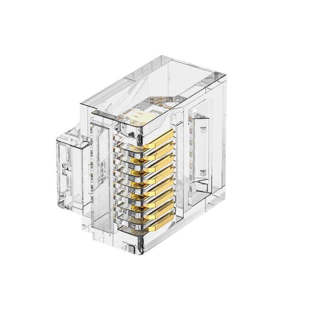 CAT5E RJ45 8P8C Short Body UTP Modular Plug 1U Gold Plated Connector for Flat Ethernet Cable