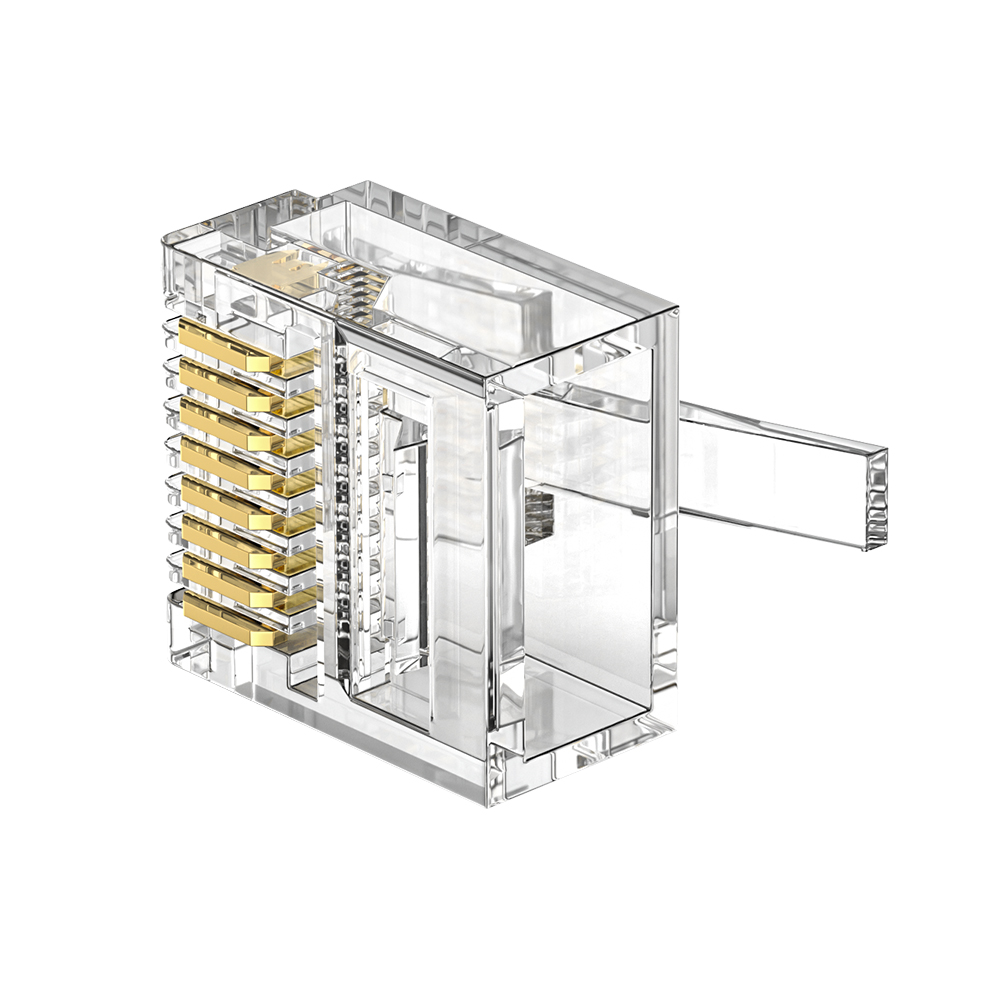 CAT5E RJ45 8P8C Short Body UTP Modular Plug 1U Gold Plated Connector for Flat Ethernet Cable
