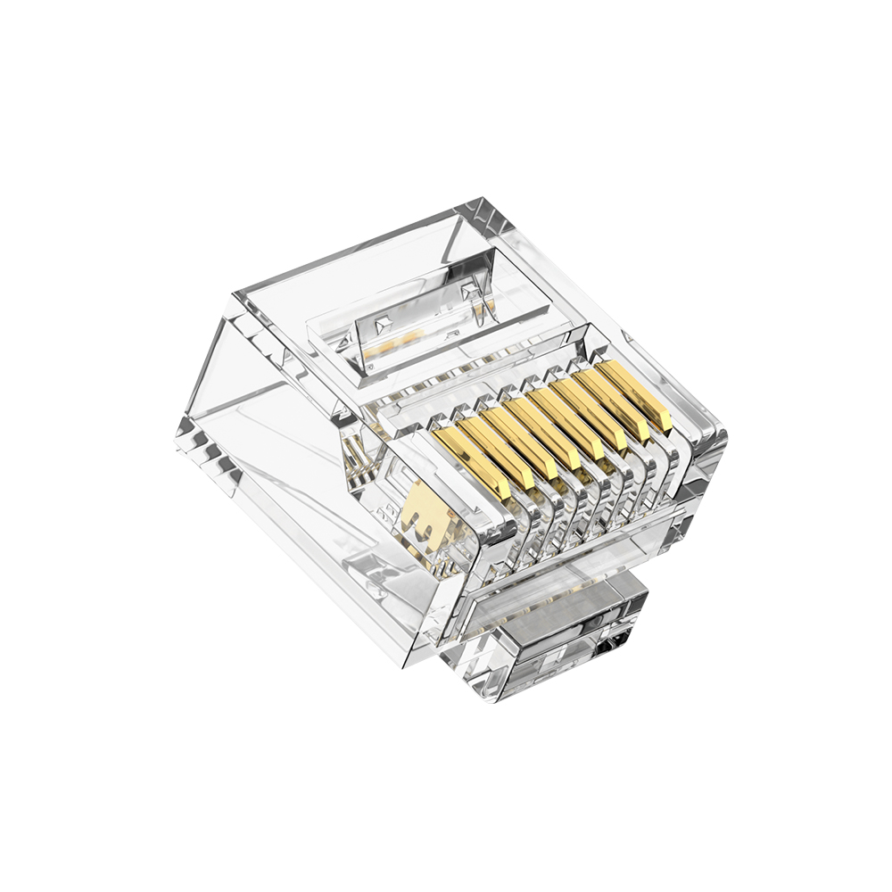 CAT5E RJ45 8P8C Short Body UTP Modular Plug 1U Gold Plated Connector for Flat Ethernet Cable