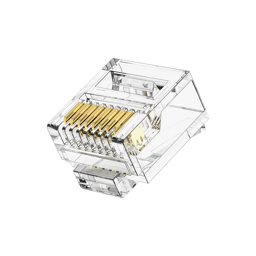 CAT5E RJ45 8P8C Short Body UTP Modular Plug 1U Gold Plated Connector for Flat Ethernet Cable