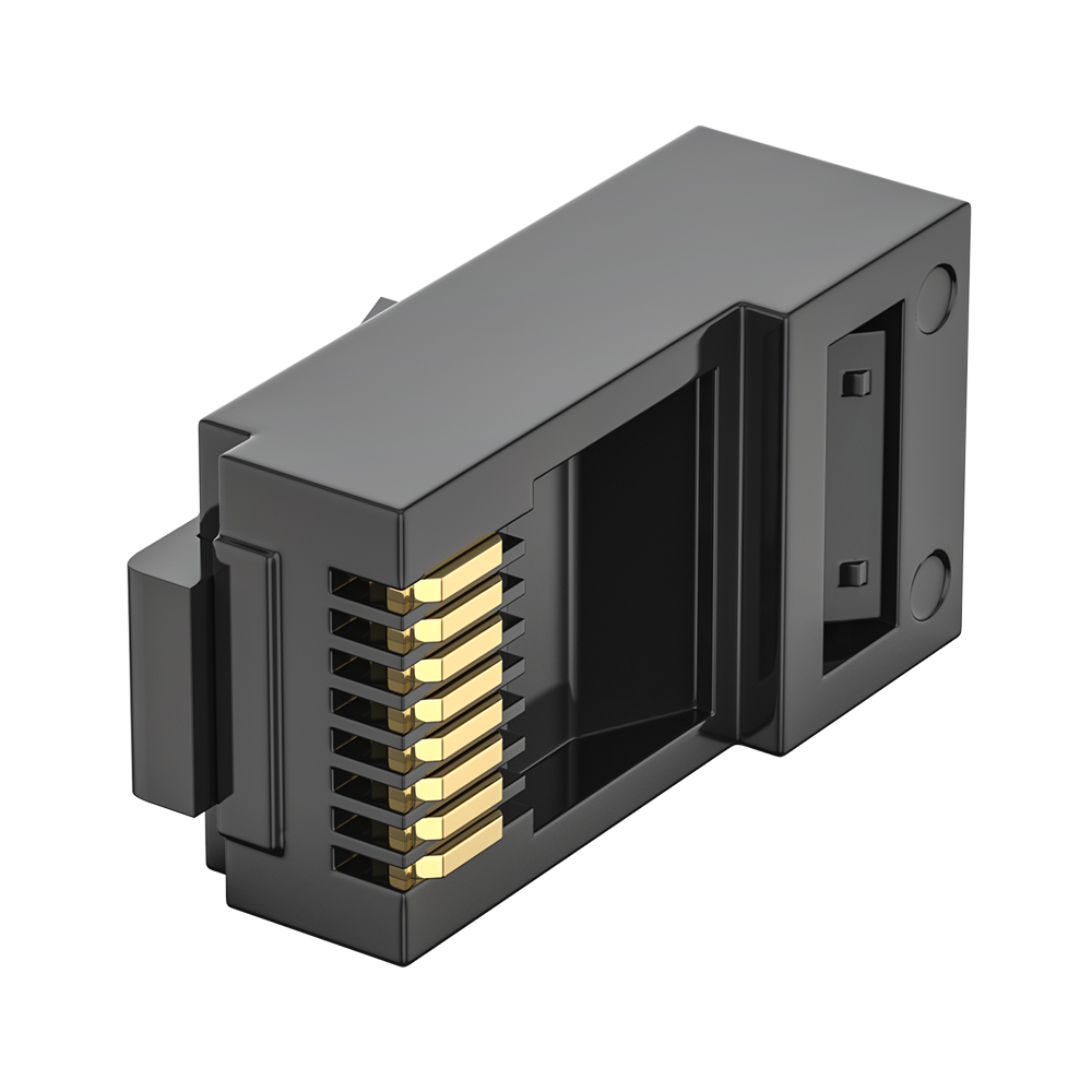 CAT6 RJ45 8P8C UTP Modular Plug 1U Gold Plated POM Housing Ethernet Connector for 22–24AWG Cable