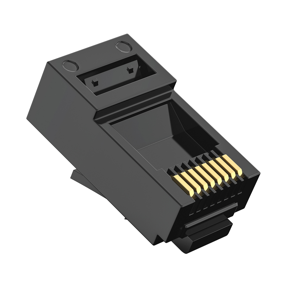 CAT6 RJ45 8P8C UTP Modular Plug 1U Gold Plated POM Housing Ethernet Connector for 22–24AWG Cable