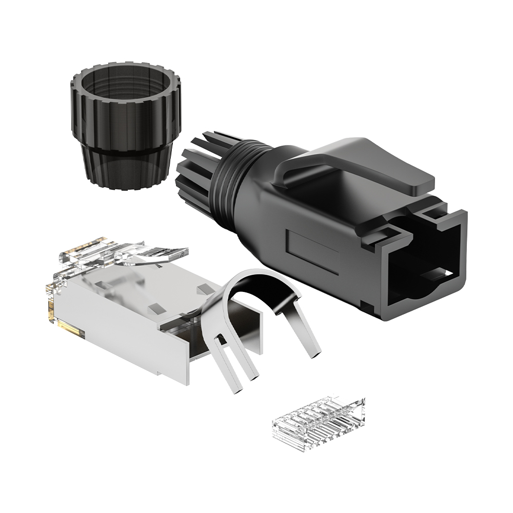 CAT6 FTP RJ45 8P8C Industrial Modular Plug 50U Gold Plated Shielded Connector for 22-24AWG Ethernet Cable