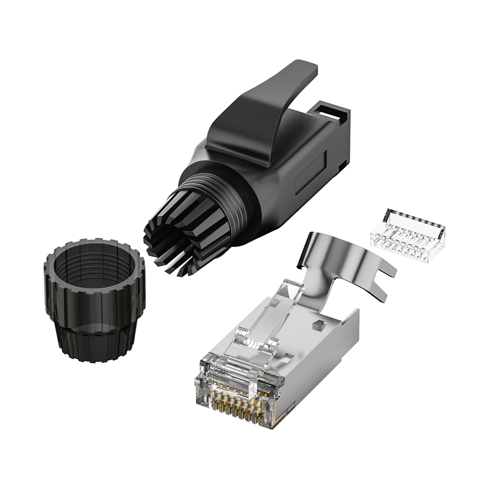 CAT6 FTP RJ45 8P8C Industrial Modular Plug 50U Gold Plated Shielded Connector for 22-24AWG Ethernet Cable