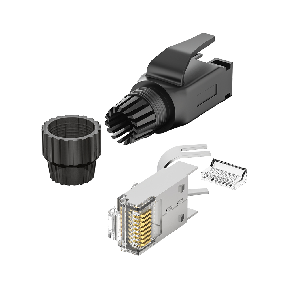 CAT6 FTP RJ45 8P8C Industrial Modular Plug 50U Gold Plated Shielded Connector for 22-24AWG Ethernet Cable