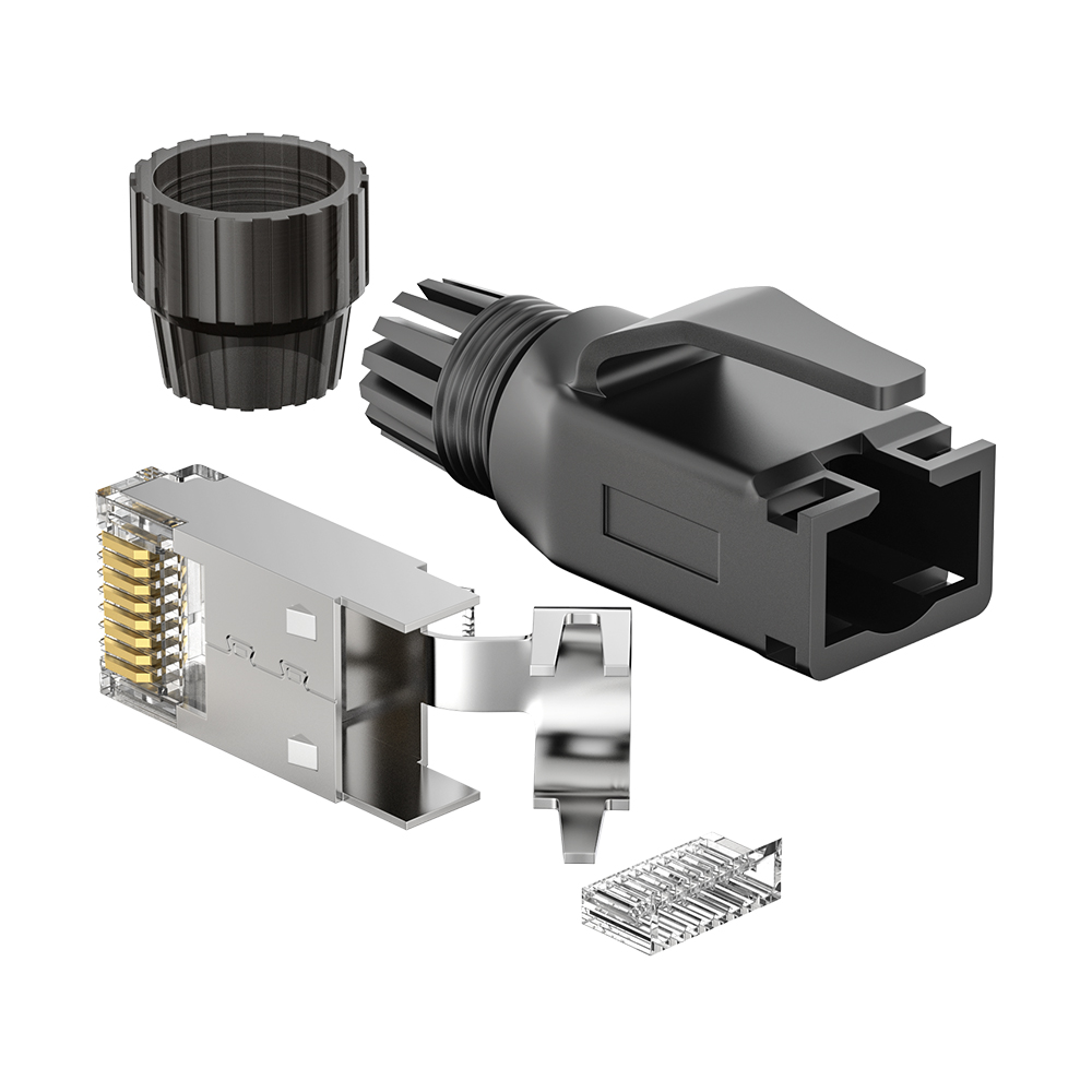 CAT6 FTP RJ45 8P8C Industrial Modular Plug 50U Gold Plated Shielded Connector for 22-24AWG Ethernet Cable