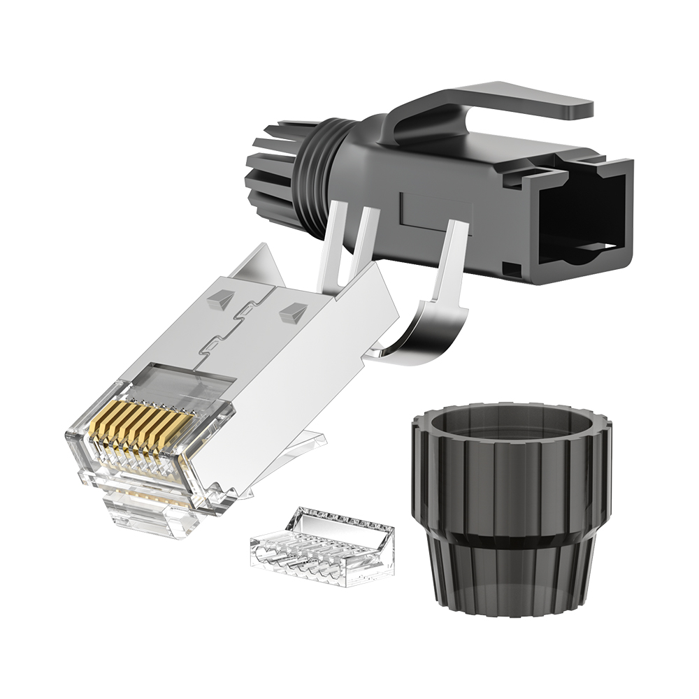 CAT6 FTP RJ45 8P8C Industrial Modular Plug 50U Gold Plated Shielded Connector for 22-24AWG Ethernet Cable