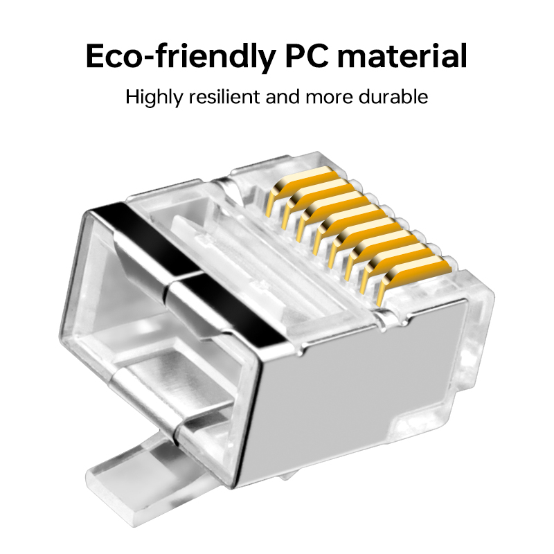 Cat5e RJ45 Connector – Shielded Flat Cable 8P8C Plug (Short Body)