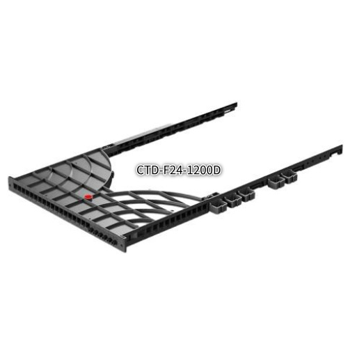 1U Side-Mount Cable Manager 24-Port Channel Type for 1200mm Depth Rack