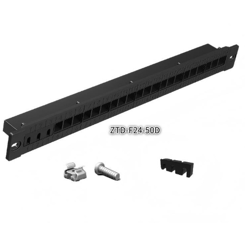 1U Side-Mount Cable Manager 24-Port Square Hole Channel Type 