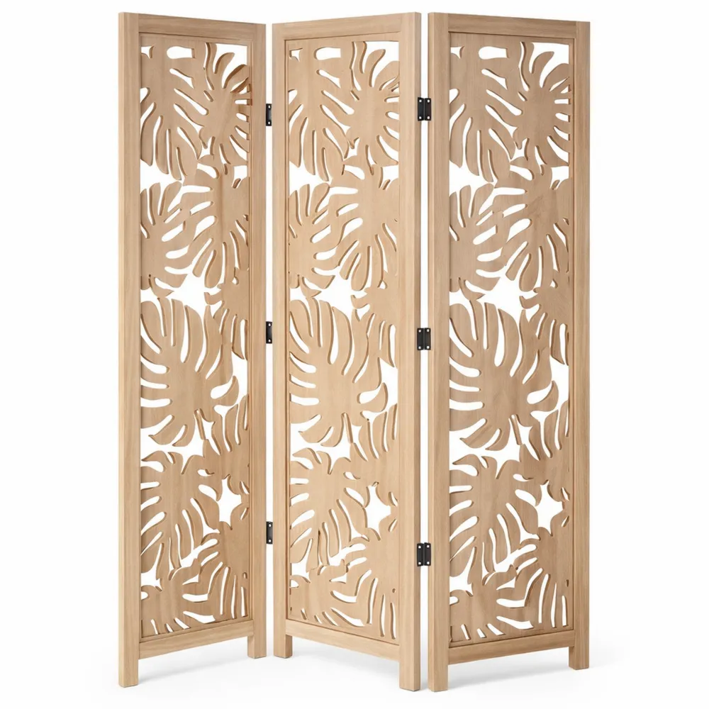 Paravent en Bois Motif Palmier