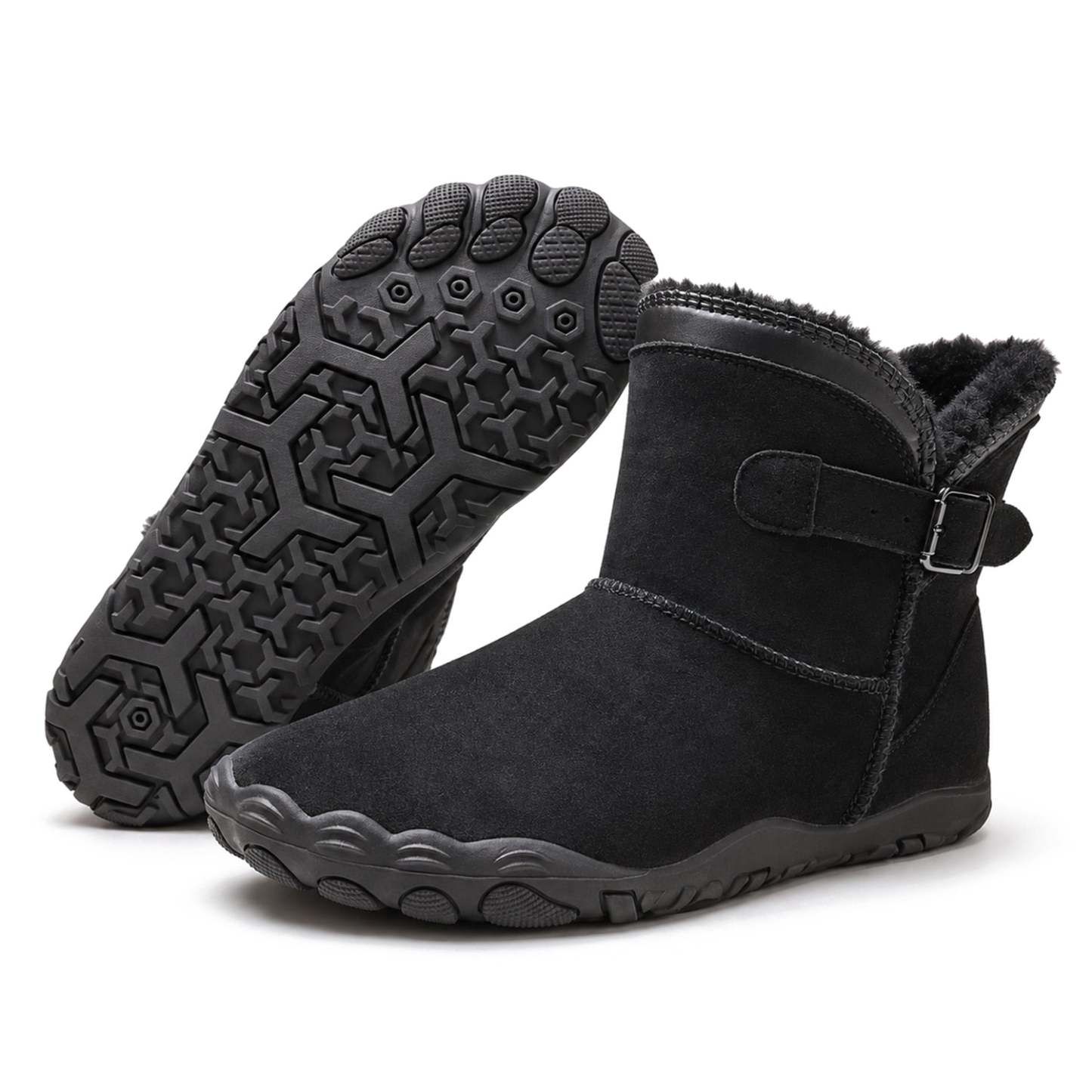 Unisex Barefoot Winter Boots, Warm Fleece Lined Minimalist Snow Boots