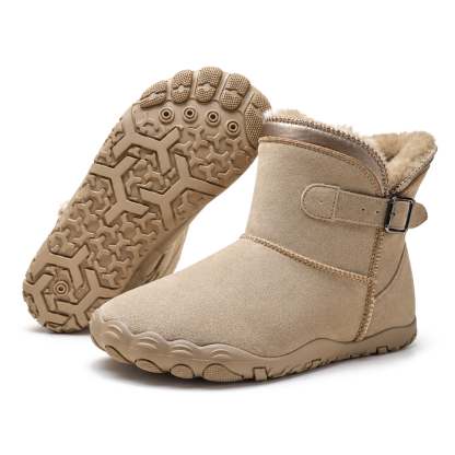 Unisex Barefoot Winter Boots, Warm Fleece Lined Minimalist Snow Boots